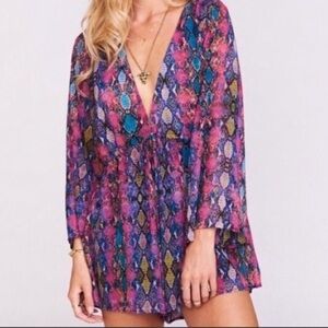 SHOW ME YOUR MUMU / Roxy Romper Oh My Boa Reptile Print Shorts Size XL